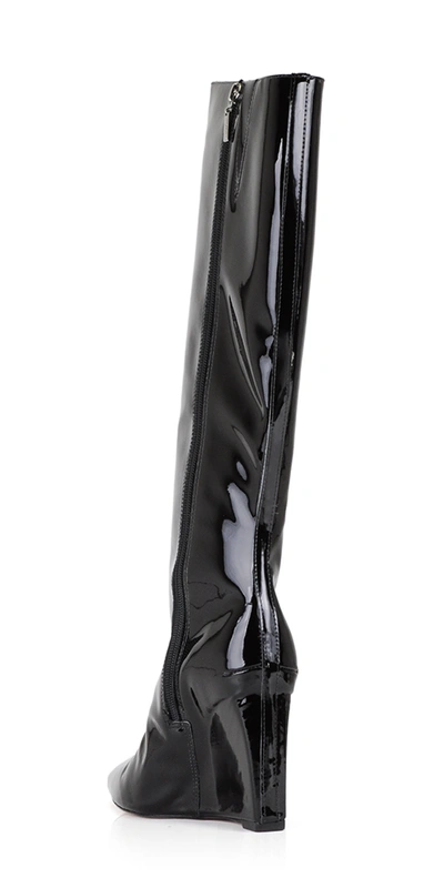 Schutz Asya Up Croc-print Wedge Tall Boots