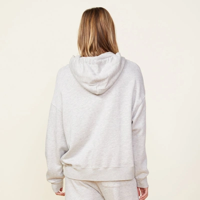 Monrow Fleece Slouchy Pullover Hoody In Heather Grey