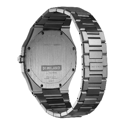 D1 Milano Watch Ultra Thin 40mm In Gun Metal/silver