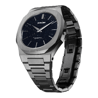 D1 Milano Watch Ultra Thin 40mm In Gun Metal/silver