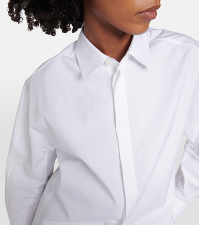 Shop Alaïa Oversized Cotton Shirt In White