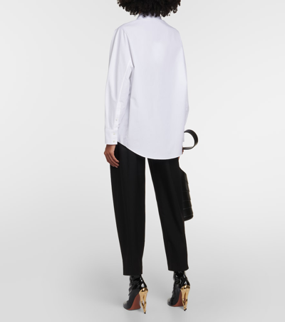 Shop Alaïa Oversized Cotton Shirt In White