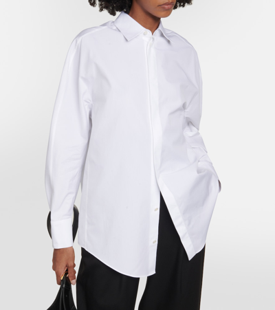 Shop Alaïa Oversized Cotton Shirt In White