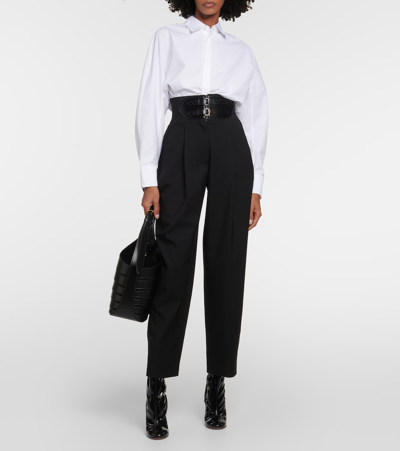 Shop Alaïa Oversized Cotton Shirt In White