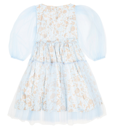 Paade Mode Floral Tulle Midi Dress In Blue