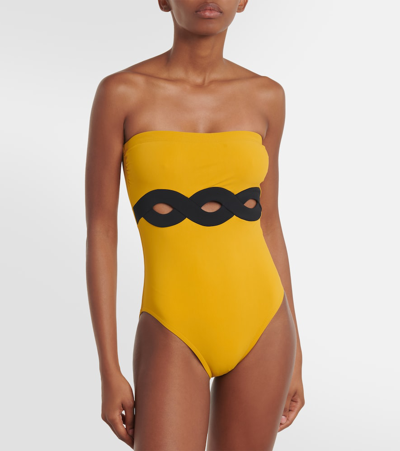 Karla Colletto Octavia Cutout Swimsuit In Yellow
