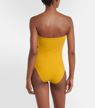 Shop Karla Colletto Octavia Cutout Swimsuit In Yellow
