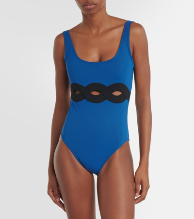 Karla Colletto Octavia Cutout Swimsuit In Blue
