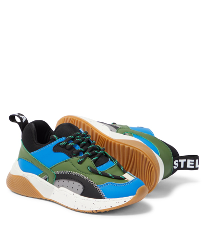 Shop Stella Mccartney Faux Leather Sneakers In Multicoloured