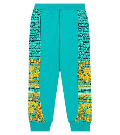 Versace Jogginghose Baroccodile Aus Jersey In Blue