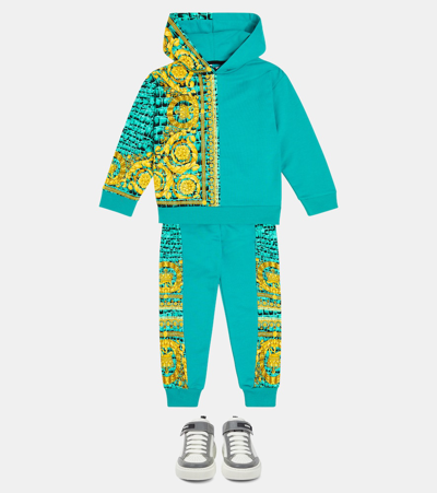 Versace Jogginghose Baroccodile Aus Jersey In Blue