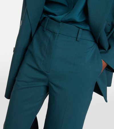Joseph Morissey Stretch-wool Twill Straight-leg Pants In Green