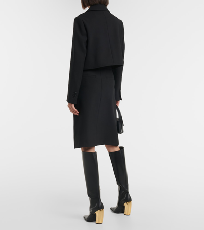 Shop Dorothee Schumacher Striking Coolness Cropped Blazer In Black