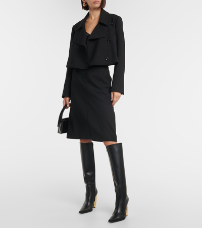 Shop Dorothee Schumacher Striking Coolness Cropped Blazer In Black