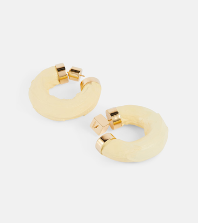 Shop Jacquemus Trompe-l'oeil Hoop Earrings In Gold