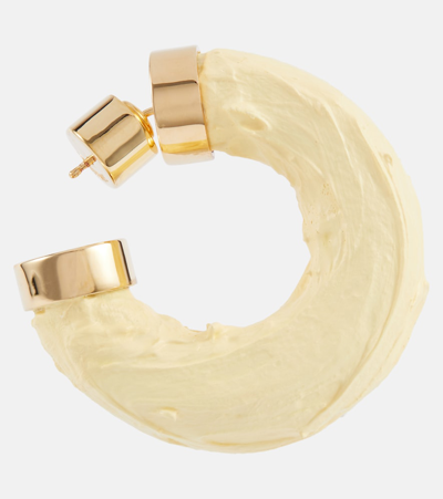 Shop Jacquemus Trompe-l'oeil Hoop Earrings In Gold