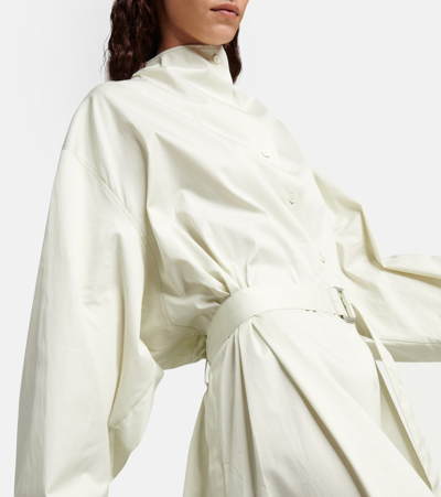 Lemaire Maxikleid Aus Baumwoll-twill In Neutrals