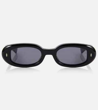 Shop Jacques Marie Mage Besset Oval Sunglasses In Black