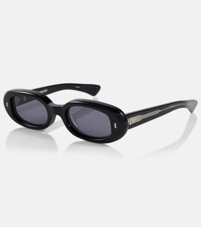Shop Jacques Marie Mage Besset Oval Sunglasses In Black
