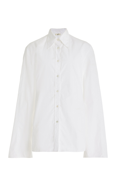 Shop Bite Studios Crinkled Cotton Shirt In White