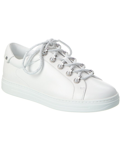 Shop Jimmy Choo Antibes/f Leather Sneaker In White