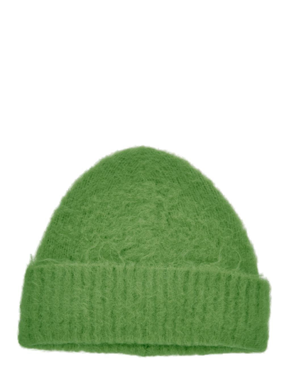Shop Acne Studios Ribbed Beanie In Green