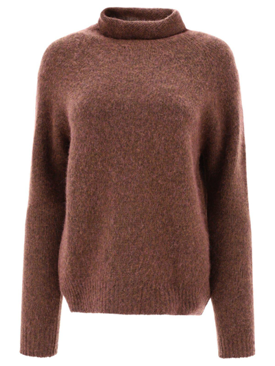 Shop Apc Turtleneck Knitted Jumper In Caa Marron