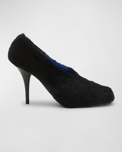 Shop Givenchy Show Shearling Stiletto Pumps In 001-black