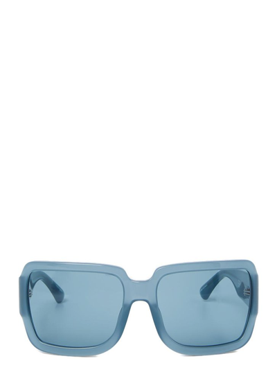 Shop Dries Van Noten Oversized Square Frame Sunglasses In Blue
