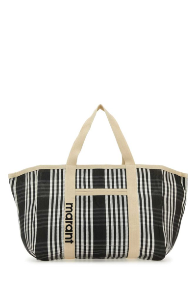 Shop Isabel Marant Darwen Striped Top Handle Bag In Multi