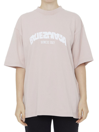 Shop Balenciaga Back Flip Medium Fit T In Pink
