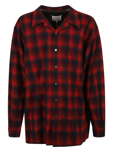 Shop Maison Margiela Checked Buttoned Shirt In Red