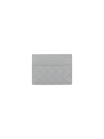 Shop Bottega Veneta Intrecciato Credit Card Case In Grey