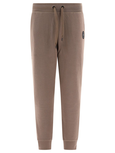 Shop Canada Goose Logo Patch Drawstring Track Pants In Brown