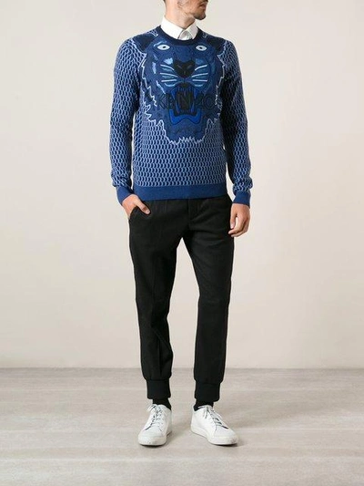 Shop Kenzo 'tiger' Sweater - Blue