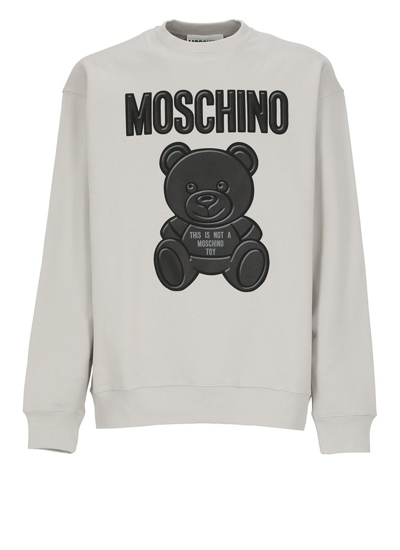 Shop Moschino Teddy Bear Printed Crewneck Sweatshirt In Grey