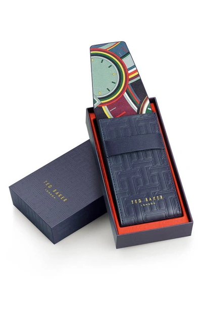 Ted Baker Lngisla Multi-function Leather Strap Watch, 42mm In Black