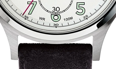 Ted Baker Lngisla Multi-function Leather Strap Watch, 42mm In Black