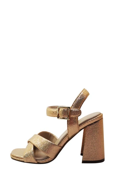 Shop Kenneth Cole Lessia Ankle Strap Sandal In Light Gold