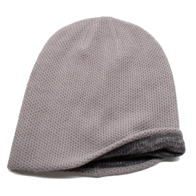 Shop Portolano Cashmere Reversible Slouchy Hat In Grey