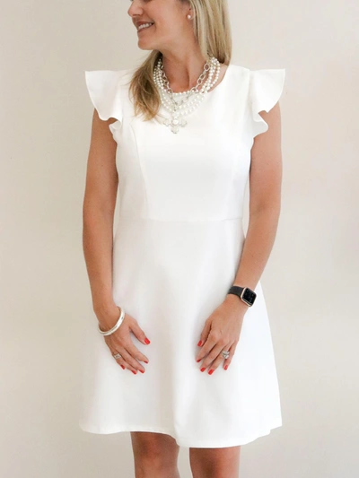 Shop Molly Bracken Flutter Mini Dress In White