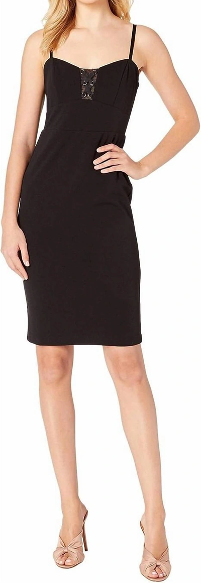 Bebe Illusions Cut Out Lace Up Sheath Dress In Black In Black