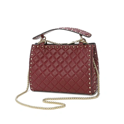 Shop Tiffany & Fred Paris Tiffany & Fred Quilted & Studded Lambskin Leather Shoulder Bag In Red