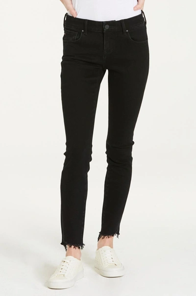 Dear John Denim Joyrich Low Rise Skinny With Step Hem Jean In Black In Black