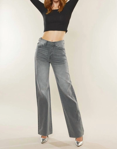 Shop Kancan Alessia Ultra High Rise 90's Flare Jean In Light Grey Wash