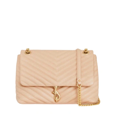 Shop Rebecca Minkoff Edie Flap Shoulder Bag In Nude In Brown