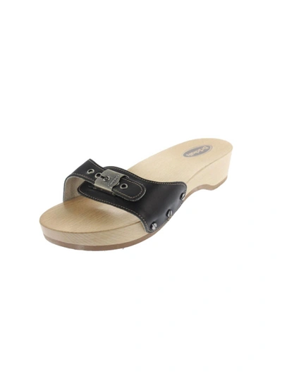 Shop Dr. Scholl's Shoes Original Womens Leather Clog Slide Sandals In Black