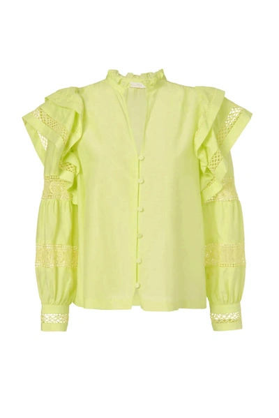 Shop Marie Oliver Women's Talia Blouse In Limeade In Yellow