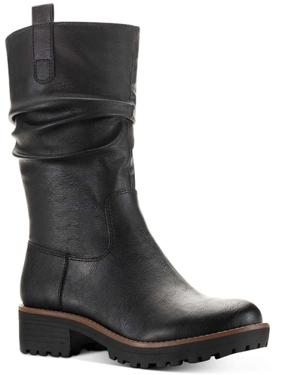 Shop Sun + Stone Nelliee Womens Lug Sole Zipper Mid-calf Boots In Black