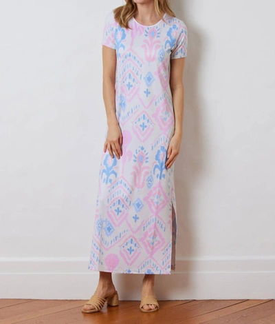 Shop Dudley Stephens Bali Maxi Dress In Luxe Stretch In Summer Ikat In Multi
